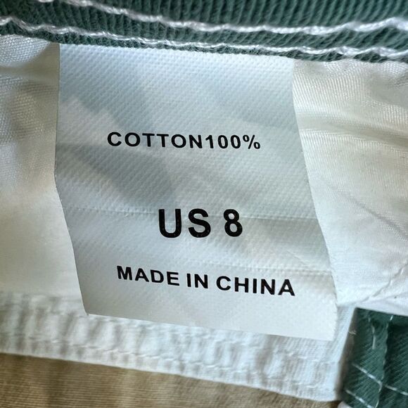 Potili High Waisted Distressed Color Block Denim Shorts size 8 - Picture 11 of 14